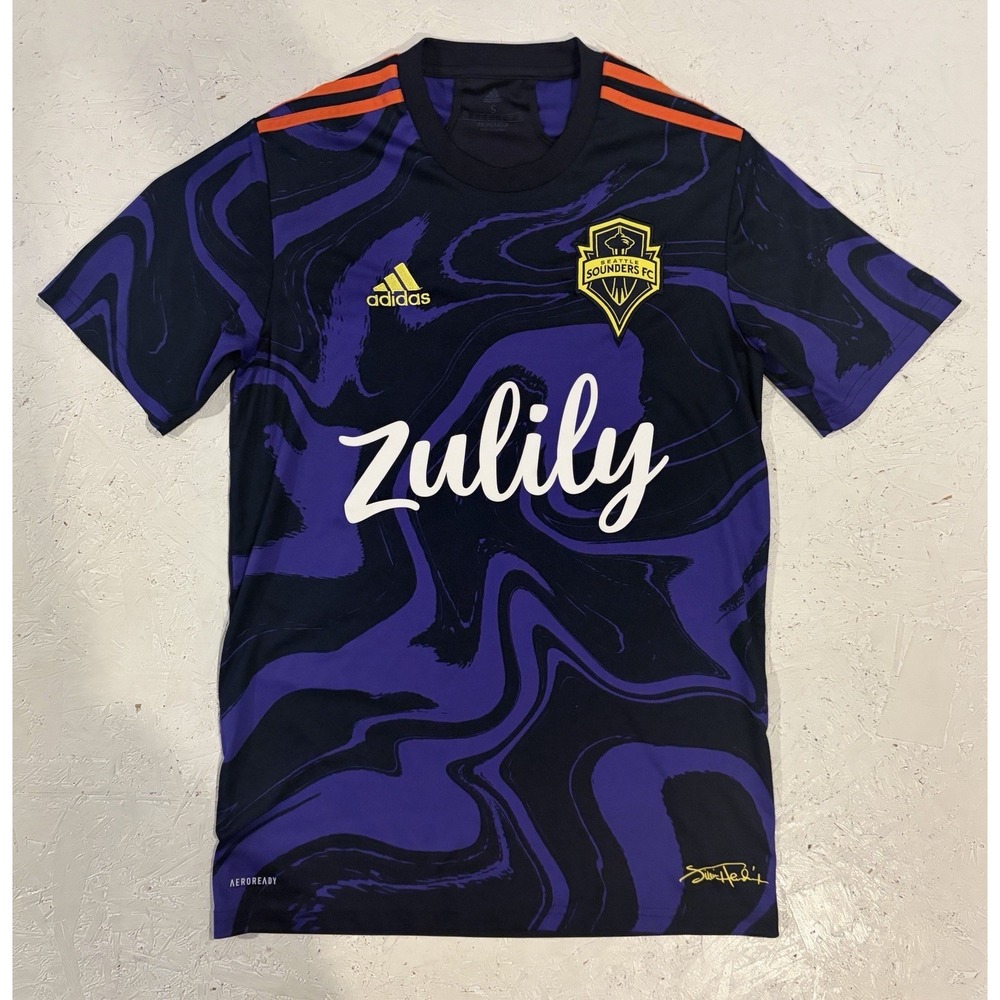 Seattle Sounders X Jimi Hendrix Adidas Jersey 2020 Purple Haze Mens Small‎